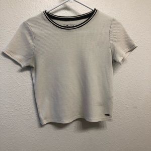 Hollister white waffle cut tee shirt